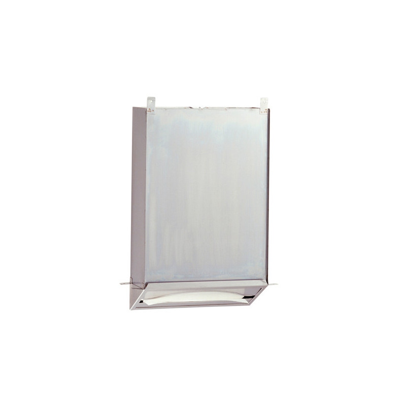 Photo Paper towel dispenser vertical stainless steel to integrate behind a mirror or wall BO-318