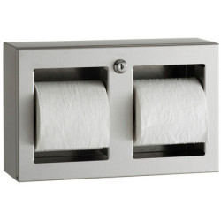 Paper dispenser 2 rolls stainless steel wall mounted vandal proof