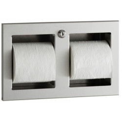 Miniature-0 Distributeur papier WC inox double rouleaux encastré antivandalisme BO-35883