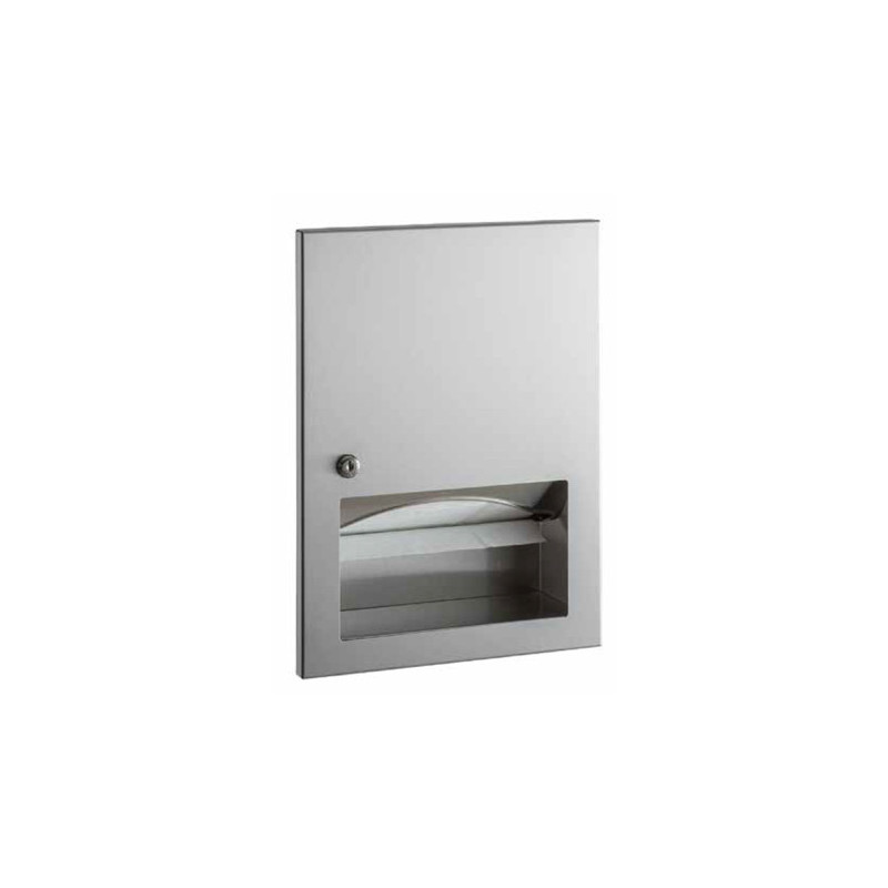 Photo Paper towel dispenser brushed stainless steel with lock BO-359033