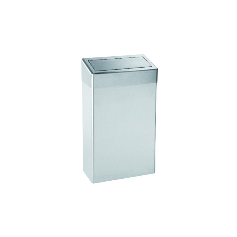 Photo Waste bin with flap cover PUSH stainless steel DI-896