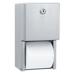Miniature-0 Distributeur de papier toilettes 2 rouleaux inox mural BO-2888
