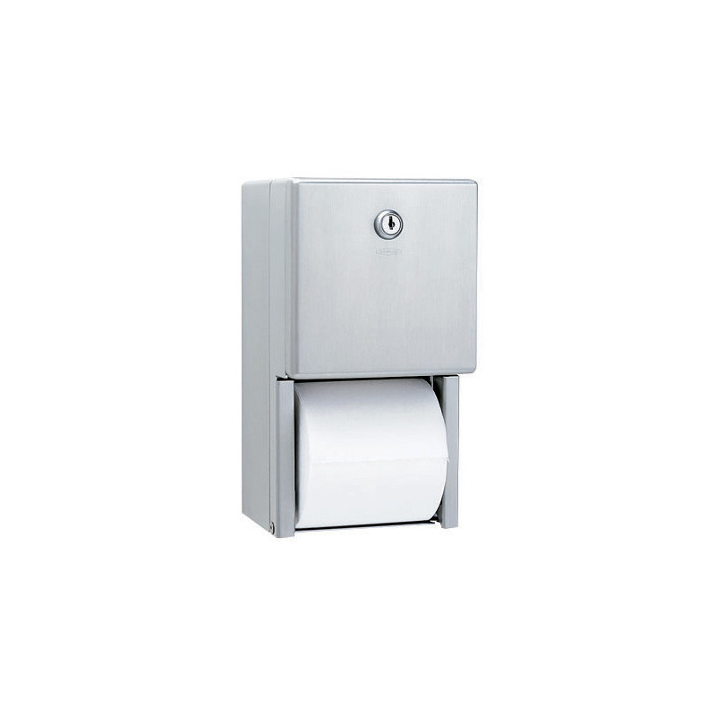 Photo Toilet paper dispenser 2 roll in stainless steel mural BO-2888