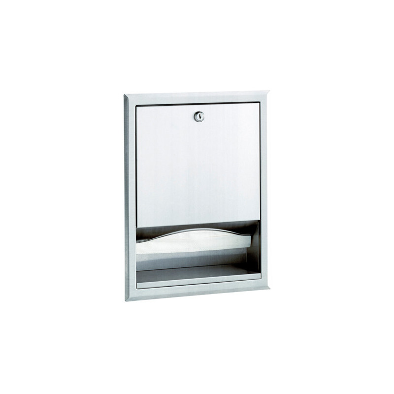 Photo Paper towel dispenser recessed stainless steel brushed BO-359