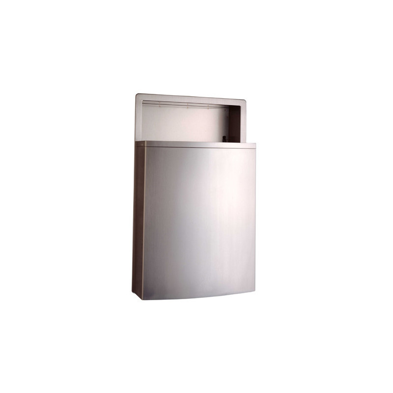 Photo Recessed waste receptacle design in stainless steel BO-4364