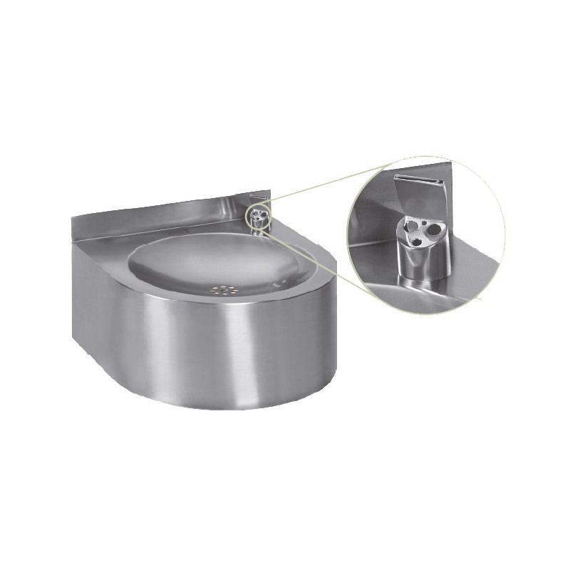 Photo Drinking fountain automatic stainless steel wall mounted for collectivities touch free FB-004ET
