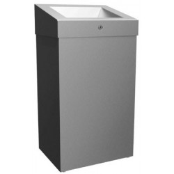 Stainless steel waste bin grand capacity wall or floor mounted ELITE with cover and lock