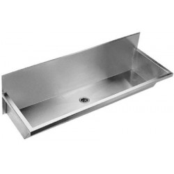 Collective wash basin stainless steel for wall faucets