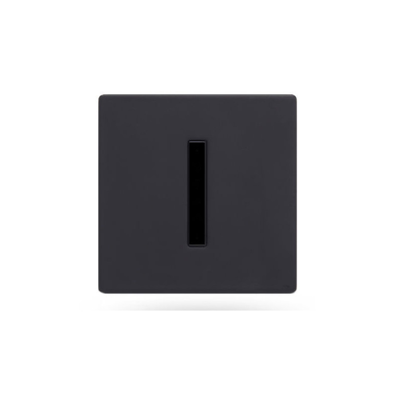 Photo Electronic recessed urinal faucet in matte black DUS-50-N