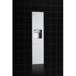 Miniature-1 Recessed unit stainless steel paper towel dispenser and waste receptacle BO-3803
