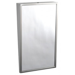 Inclined mirror handicapped access PRM in public areas with stainless steel frame