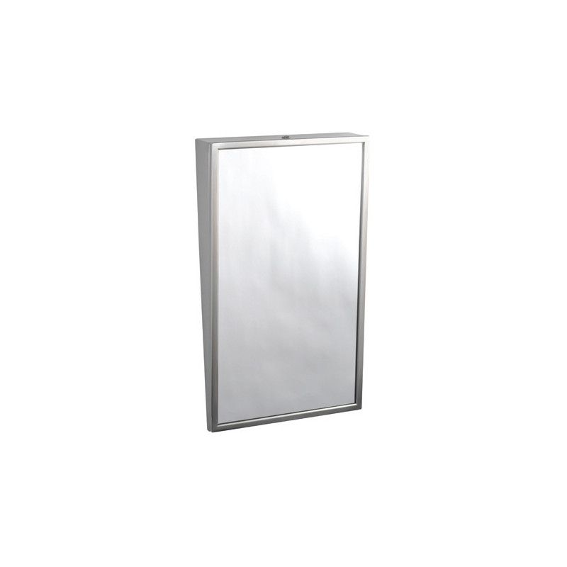 Photo Inclined mirror handicapped access PRM in public areas with stainless steel frame BO-293 1830