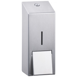 Wall mounted liquid soap dispenser stainless steel brushed