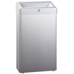 Miniature-1 Wall or floor mounted waste bin with open lid with lock MKS-101