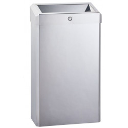 Miniature-2 Stainless steel waste bin bright polished lid with lock and key MKS-101