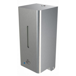 Wall liquid sanitizer dispenser in stainless steel