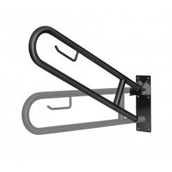 Miniature-3 Grab and lifting bar WC foldable in matte black IB-005-S