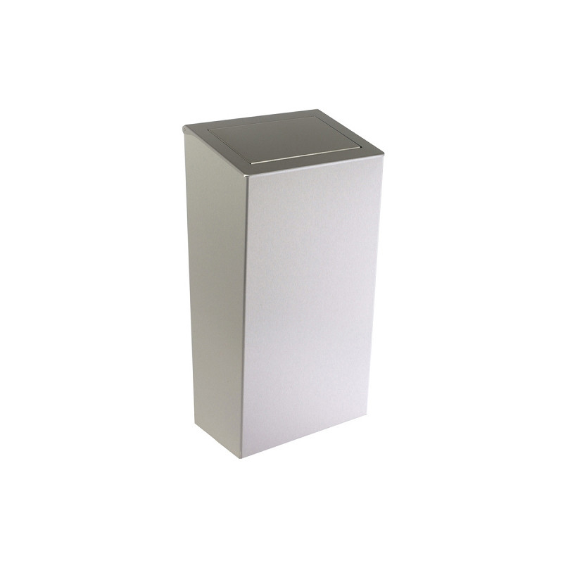 Photo Stainless steel bin design 50 L lid and hatch PUSH on the floor or mural DI-821