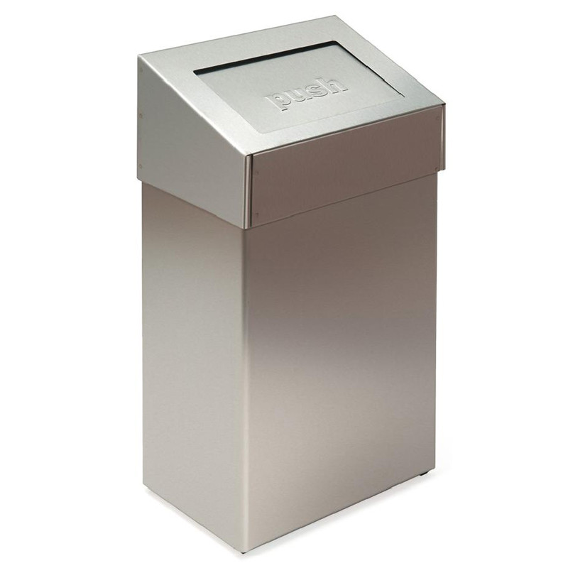 Photo Waste bin in stainless steel cover PUSH V32.7