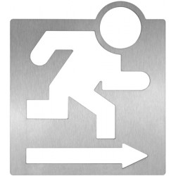 Miniature-12 Pictogram right exit in stainless steel, on demand WAC-230