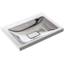 Miniature-1 Wash basin mural design luxe rectangular stainless steel polished LM-360-S