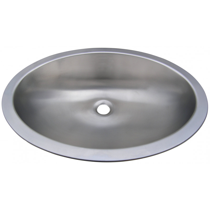 Photo Recessed vanity bowl stainless steel in oval shape LV-OVAL-C1-S