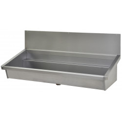 Collective wash basin stainless steel industrial with credence