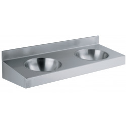 Wash basin stainless steel double mural