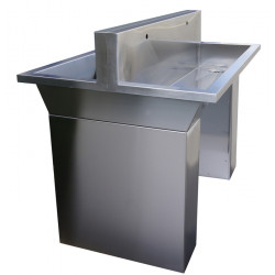 Miniature-2 Collective wash basins back to back self standing on foot stainless steel LMC-091