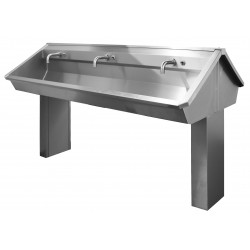 Miniature-1 Central wash through stainless steel on foot with electronic faucets 6 places INTER-1C-100