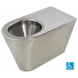 Miniature-0 WC au sol inox P.M.R. ULTIMA sortie horizontale ou verticale IN-005-H