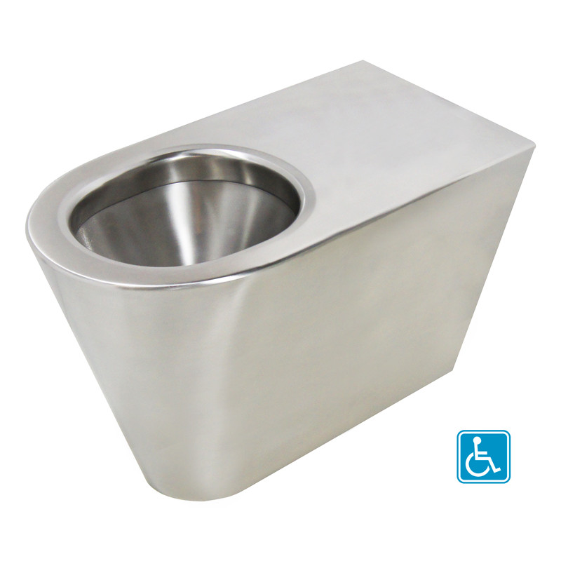 Photo Toilets accessible PRM stainless steel to be placed fixation wall mounted IN-005-H-TC
