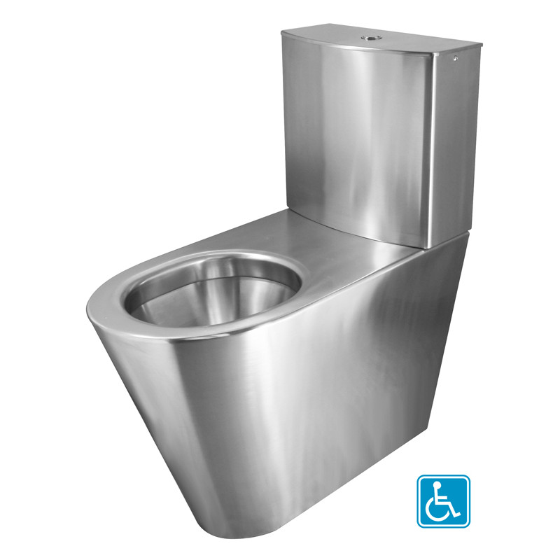Photo WC elevated monobloc floor standing PRM with tank stainless steel ULTIMA IN-201-H