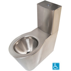 Miniature-0 WC inox au sol surélevé avec réservoir OPTIMA pour Personnes à Mobilité Réduite IN-101-H