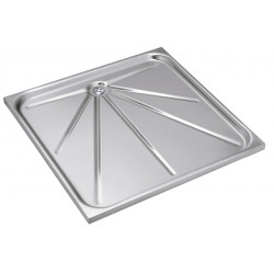 Shower tray recessed in stainless steel vandal proof
