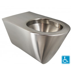 Toilet in stainless steel wall hung handicapped extended vandal proof ULTIMA TC