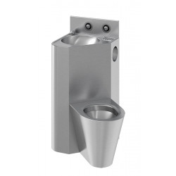 Miniature-0 Combi lavabo WC au sol inox fixation en travers cloison IN-3013