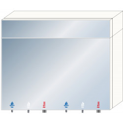 Miniature-1 High mirror unit 3 in 1 soap, water and air RES-8502