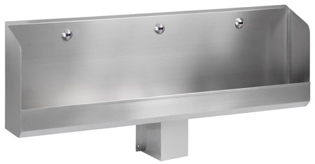 Collective urinals in stainless steel 